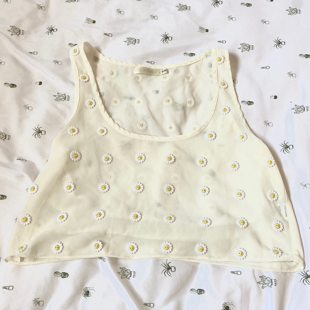 LF daisy tank crop top